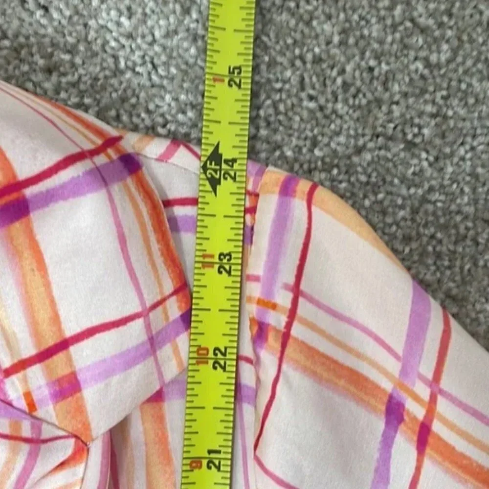 NWT FRNCH Chelly Windowpane Plaid Short Sleeve Shirt - Picture 14 of 14